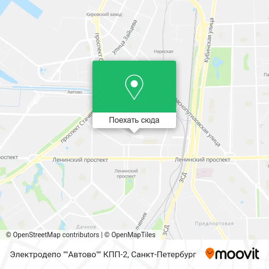 Карта Электродепо ""Автово"" КПП-2
