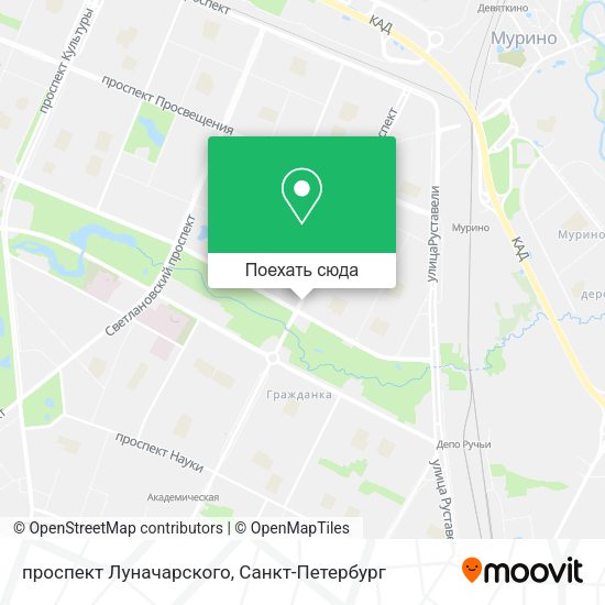 Карта проспект Луначарского