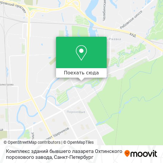 Карта Комплекс зданий бывшего лазарета Охтинского порохового завода