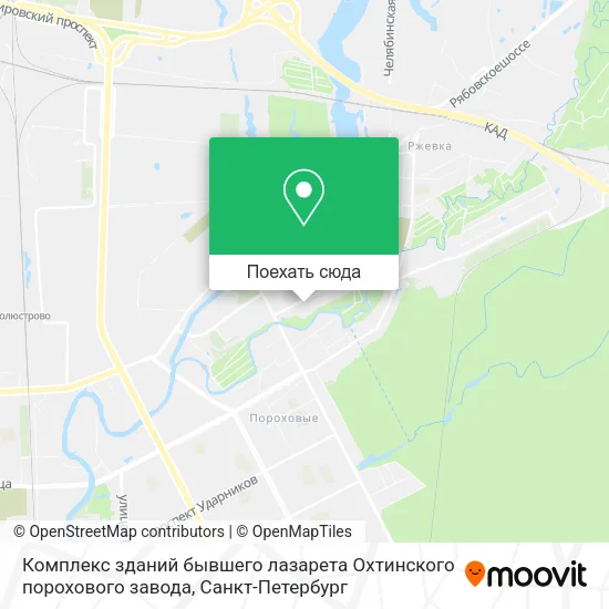 Карта Комплекс зданий бывшего лазарета Охтинского порохового завода