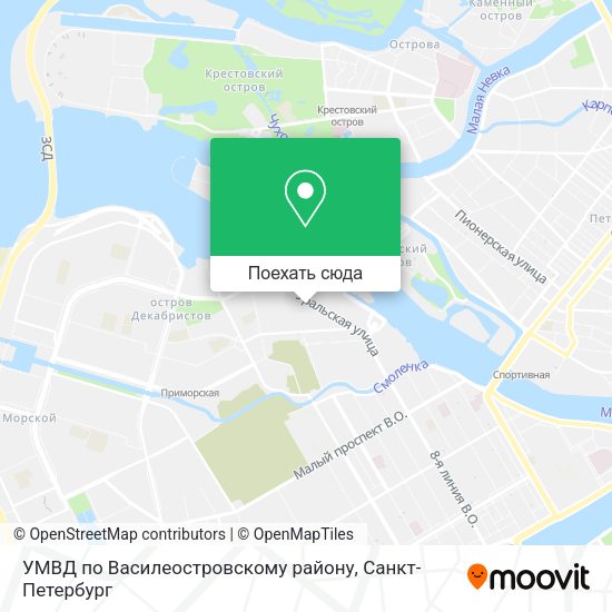 Карта УМВД по Василеостровскому району