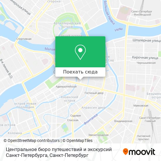 Карта Центральное бюро путешествий и экскурсий Санкт-Петербурга