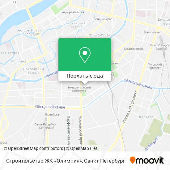 Карта Строительство ЖК «Олимпия»