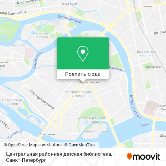 Карта Центральная районная детская библиотека