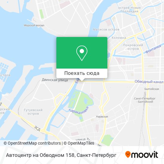 Карта Автоцентр на Обводном 158