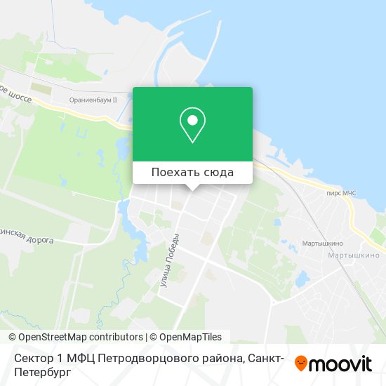 Карта Сектор 1 МФЦ Петродворцового района
