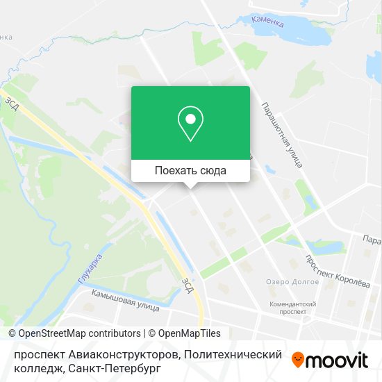 Карта проспект Авиаконструкторов, Политехнический колледж