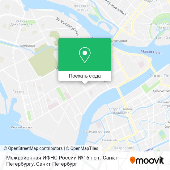 Карта Межрайонная ИФНС России №16 по г. Санкт-Петербургу