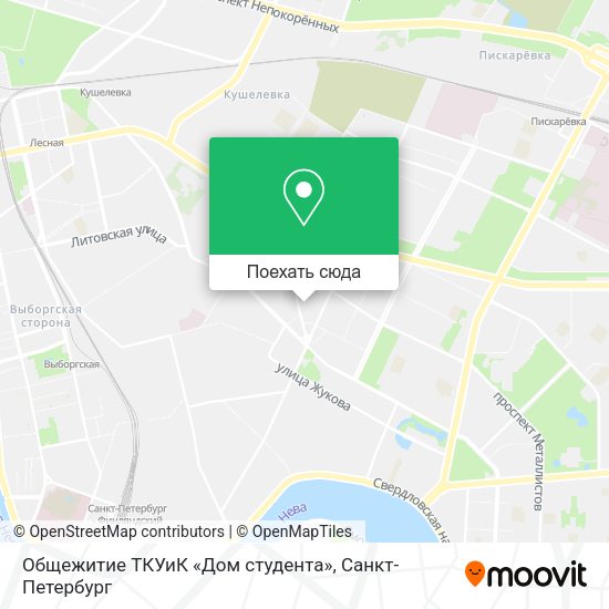 Карта Общежитие ТКУиК «Дом студента»