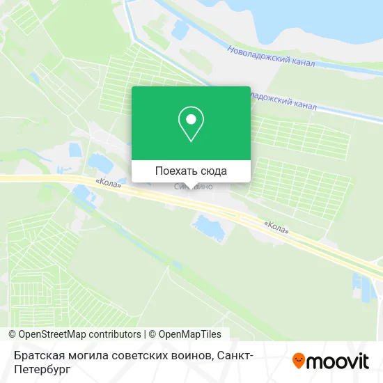 Карта Братская могила советских воинов