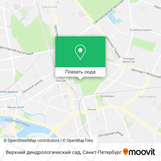 Карта Верхний дендрологический сад