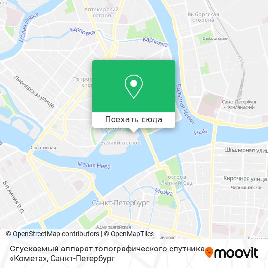 Карта Спускаемый аппарат топографического спутника «Комета»