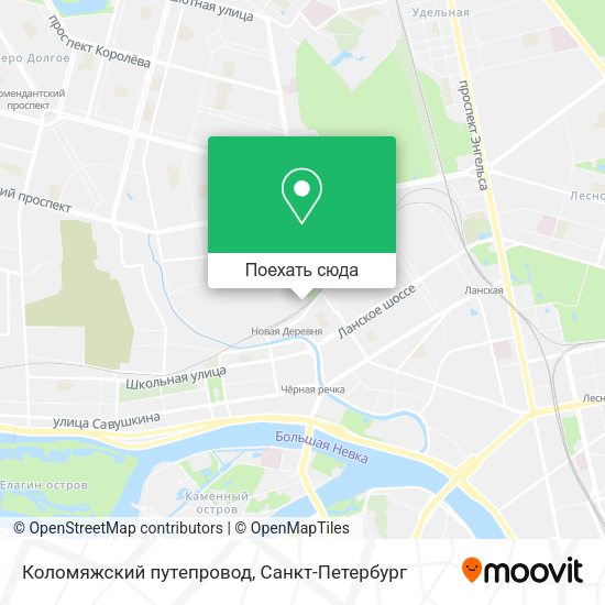 Карта Коломяжский путепровод