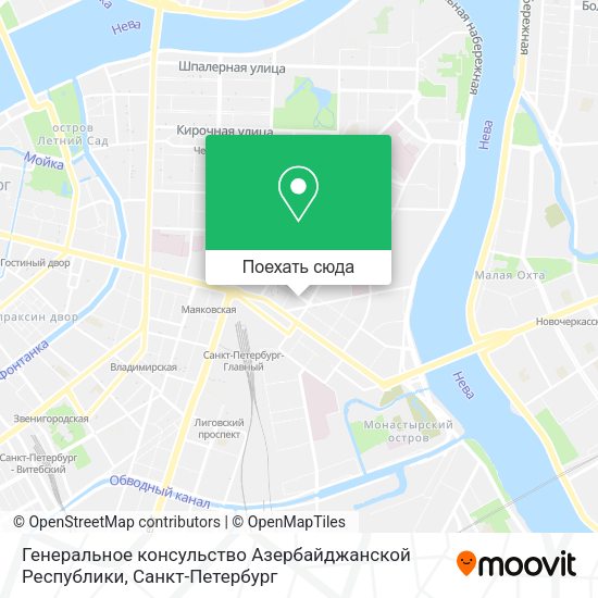 Карта Генеральное консульство Азербайджанской Республики