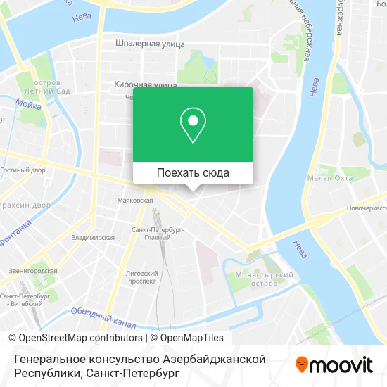 Карта Генеральное консульство Азербайджанской Республики