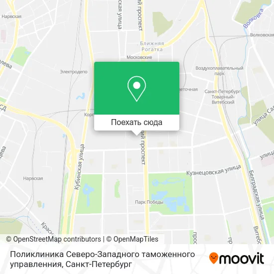 Карта Поликлиника Северо-Западного таможенного управленния