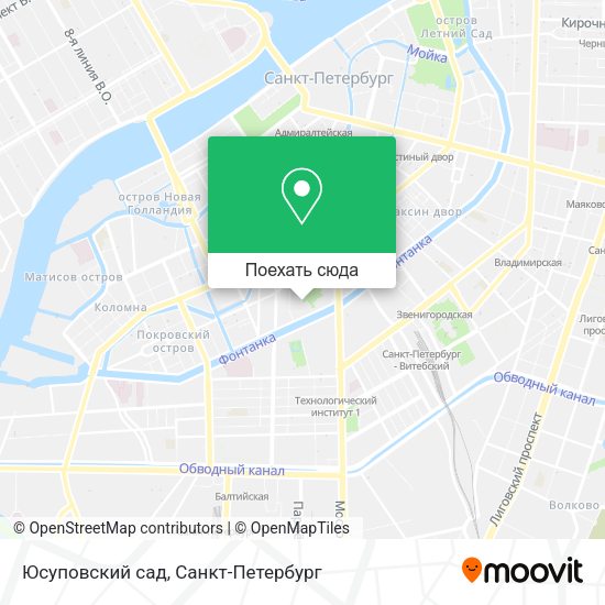 Карта Юсуповский сад