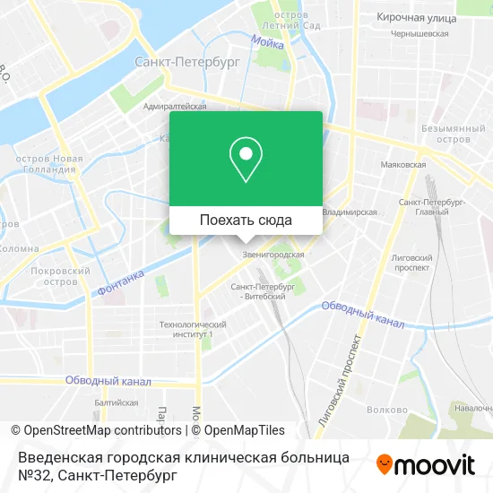 Карта Введенская городская клиническая больница №32