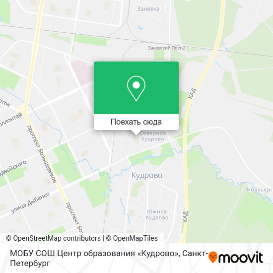 Карта МОБУ СОШ Центр образования «Кудрово»