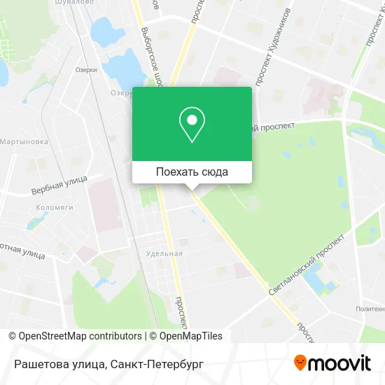 Карта Рашетова улица