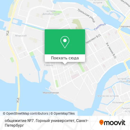 Карта общежитие №7. Горный университет