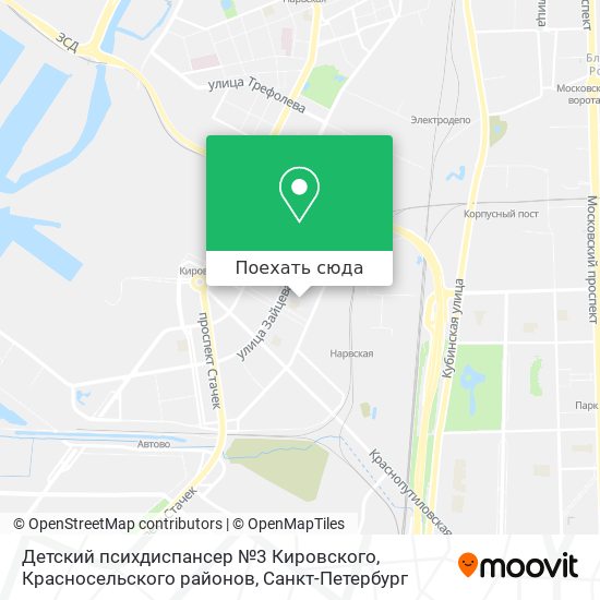 Карта Детский психдиспансер №3 Кировского, Красносельского районов