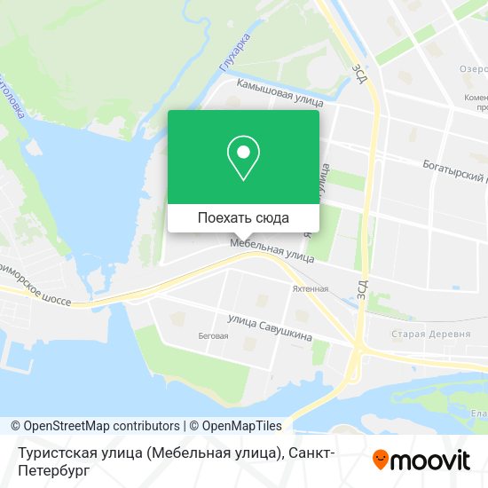 Карта Туристская улица (Мебельная улица)