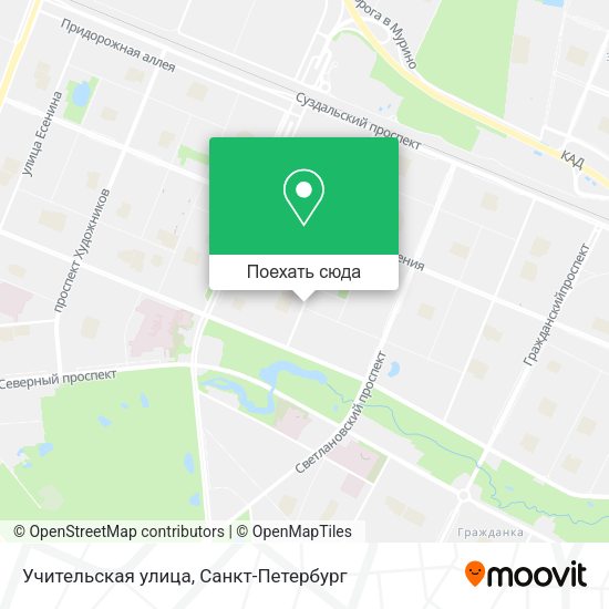Карта Учительская улица