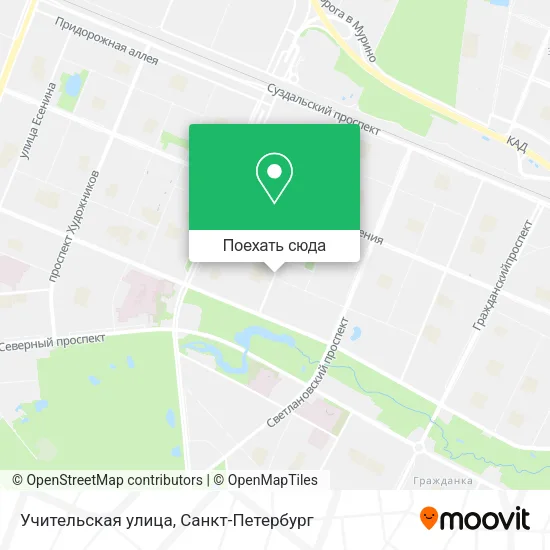 Карта Учительская улица
