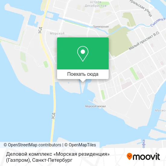 Карта Деловой комплекс «Морская резиденция» (Газпром)