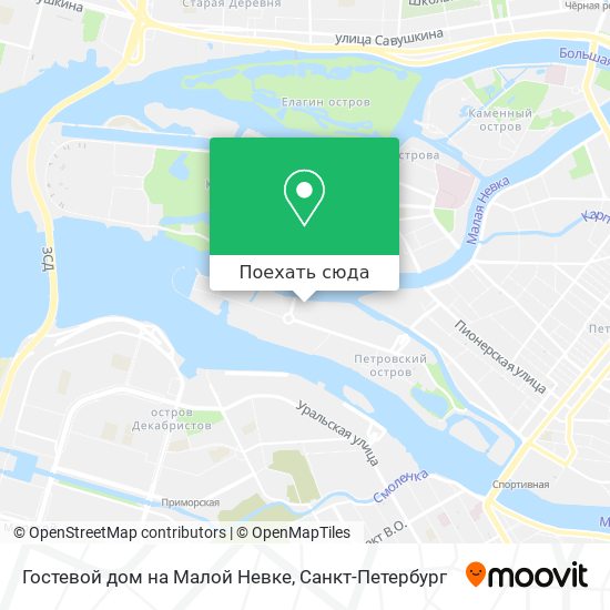 Карта Гостевой дом на Малой Невке