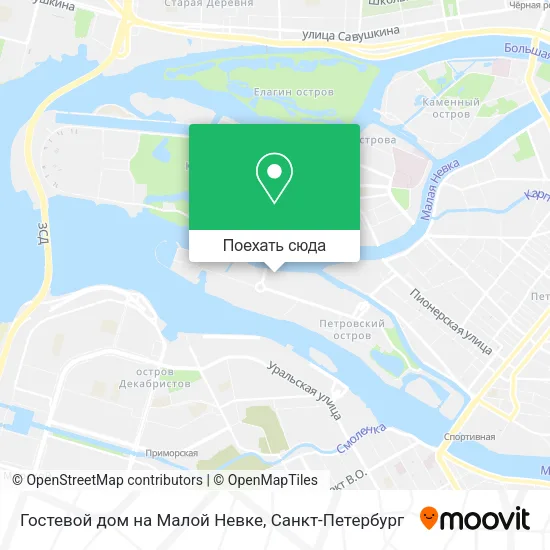 Карта Гостевой дом на Малой Невке