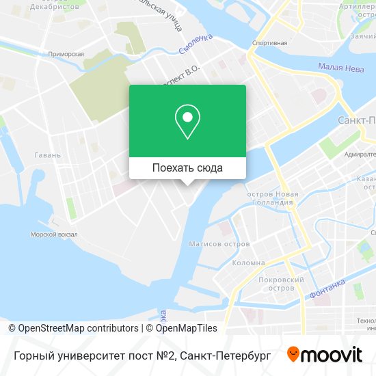 Карта Горный университет пост №2