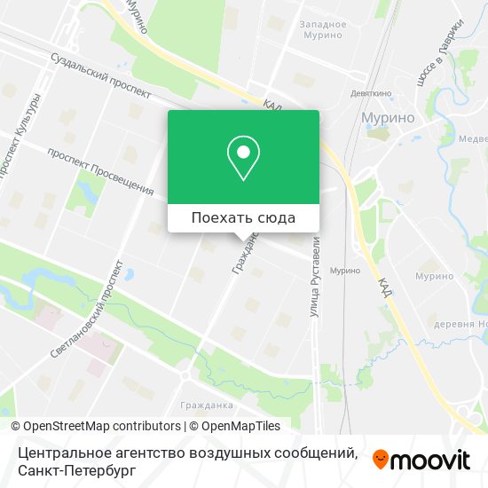 Карта Центральное агентство воздушных сообщений