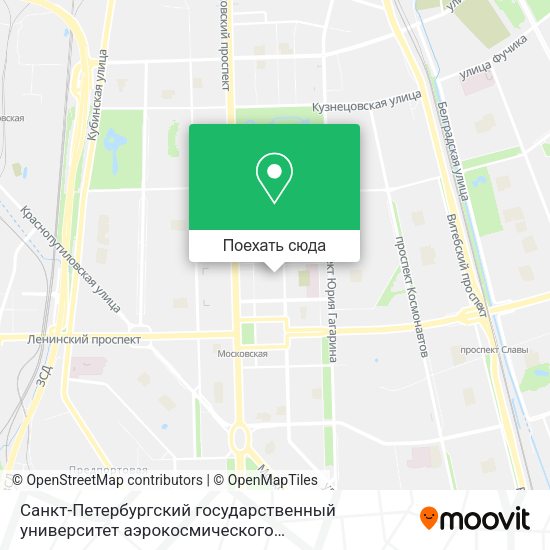 Карта Санкт-Петербургский государственный университет аэрокосмического приборостроения
