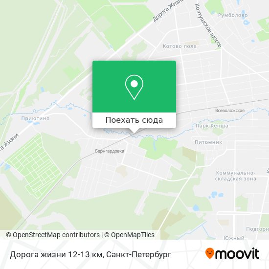 Карта Дорога жизни 12-13 км