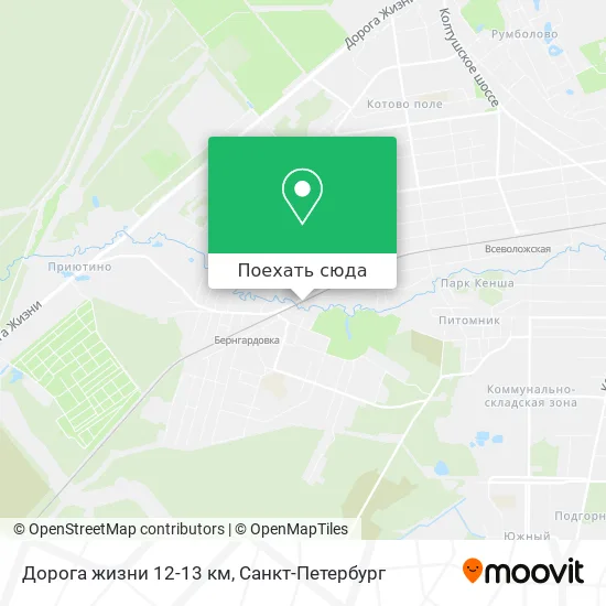 Карта Дорога жизни 12-13 км