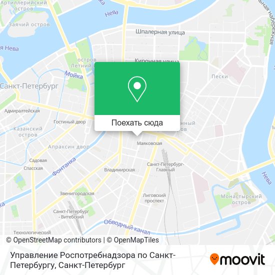 Карта Управление Роспотребнадзора по Санкт-Петербургу