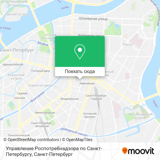 Карта Управление Роспотребнадзора по Санкт-Петербургу