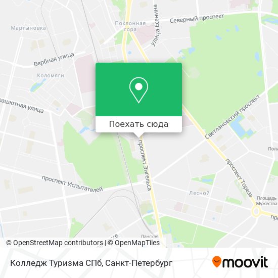 Карта Колледж Туризма СПб