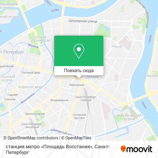 Карта станция метро «Площадь Восстания»