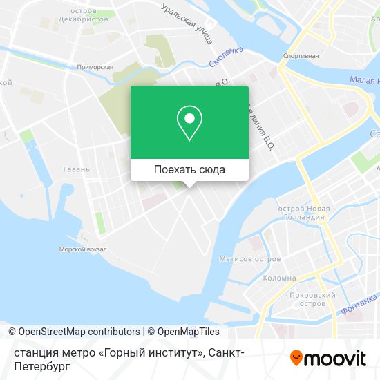 Карта станция метро «Горный институт»