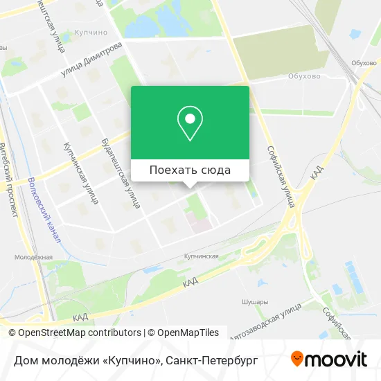 Карта Дом молодёжи «Купчино»