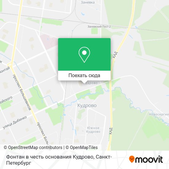 Карта Фонтан в честь основания Кудрово