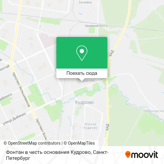 Карта Фонтан в честь основания Кудрово