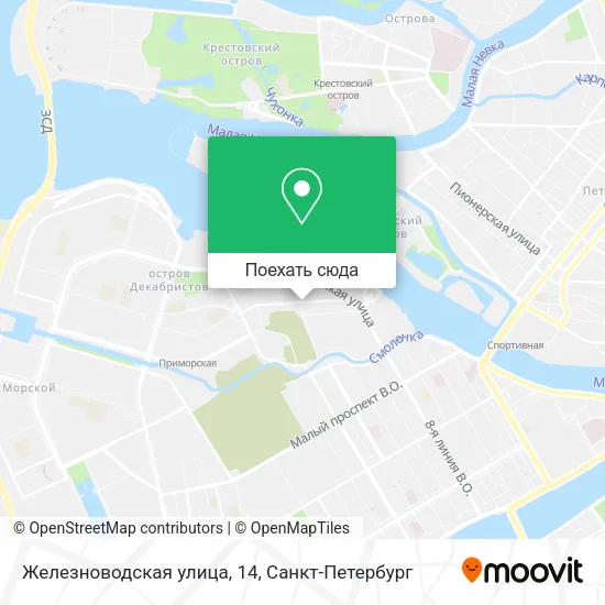 Карта Железноводская улица, 14