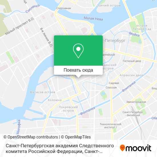 Карта Санкт-Петербургская академия Следственного комитета Российской Федерации