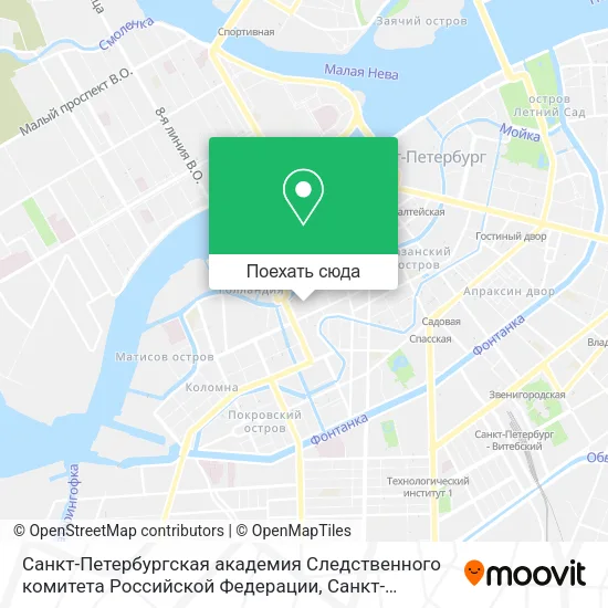 Карта Санкт-Петербургская академия Следственного комитета Российской Федерации