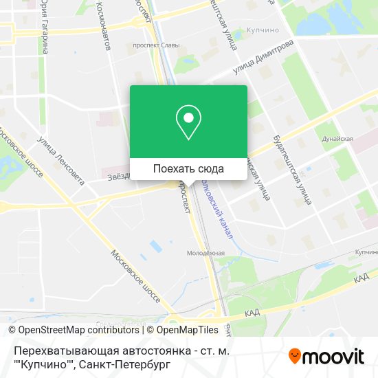 Карта Перехватывающая автостоянка - ст. м. ""Купчино""
