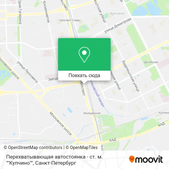 Карта Перехватывающая автостоянка - ст. м. ""Купчино""